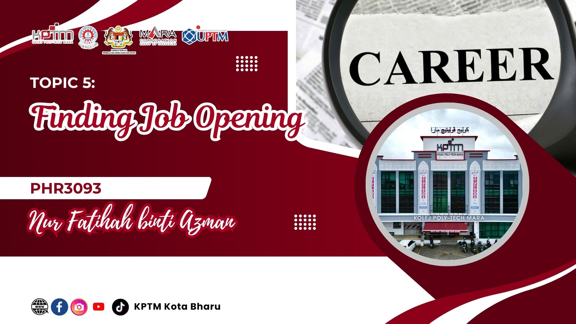 PHR3093 TOPIC 5 - Finding Job Opening
